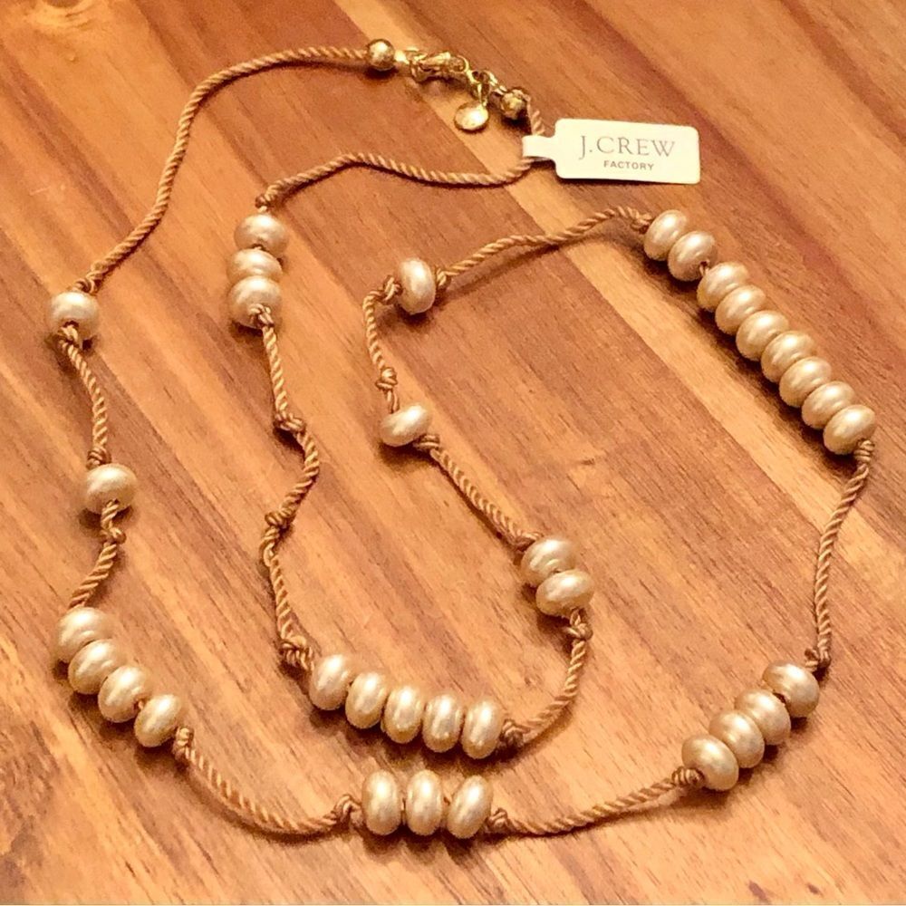 J.Crew | Faux Pearl and Cord Necklace | 35” Length